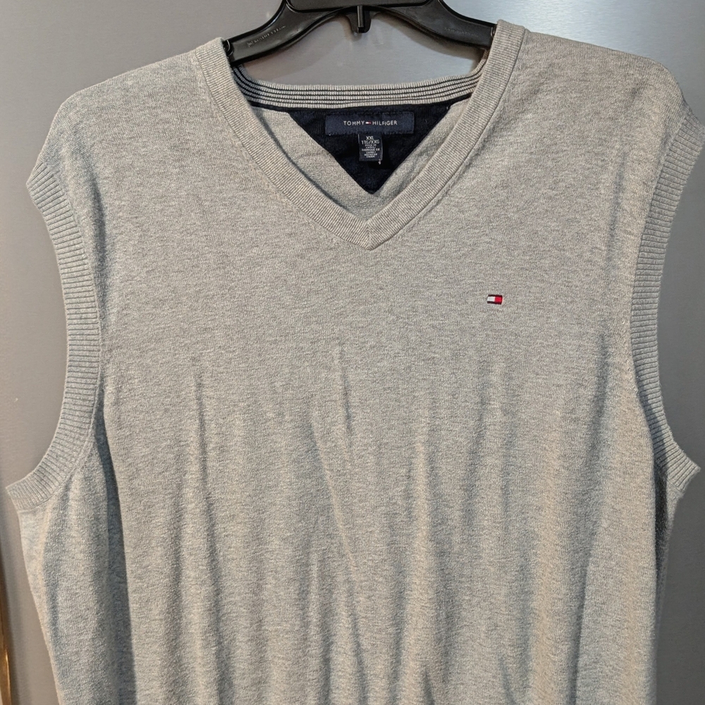 Tommy Hilfiger Gray V-Neck Sweater